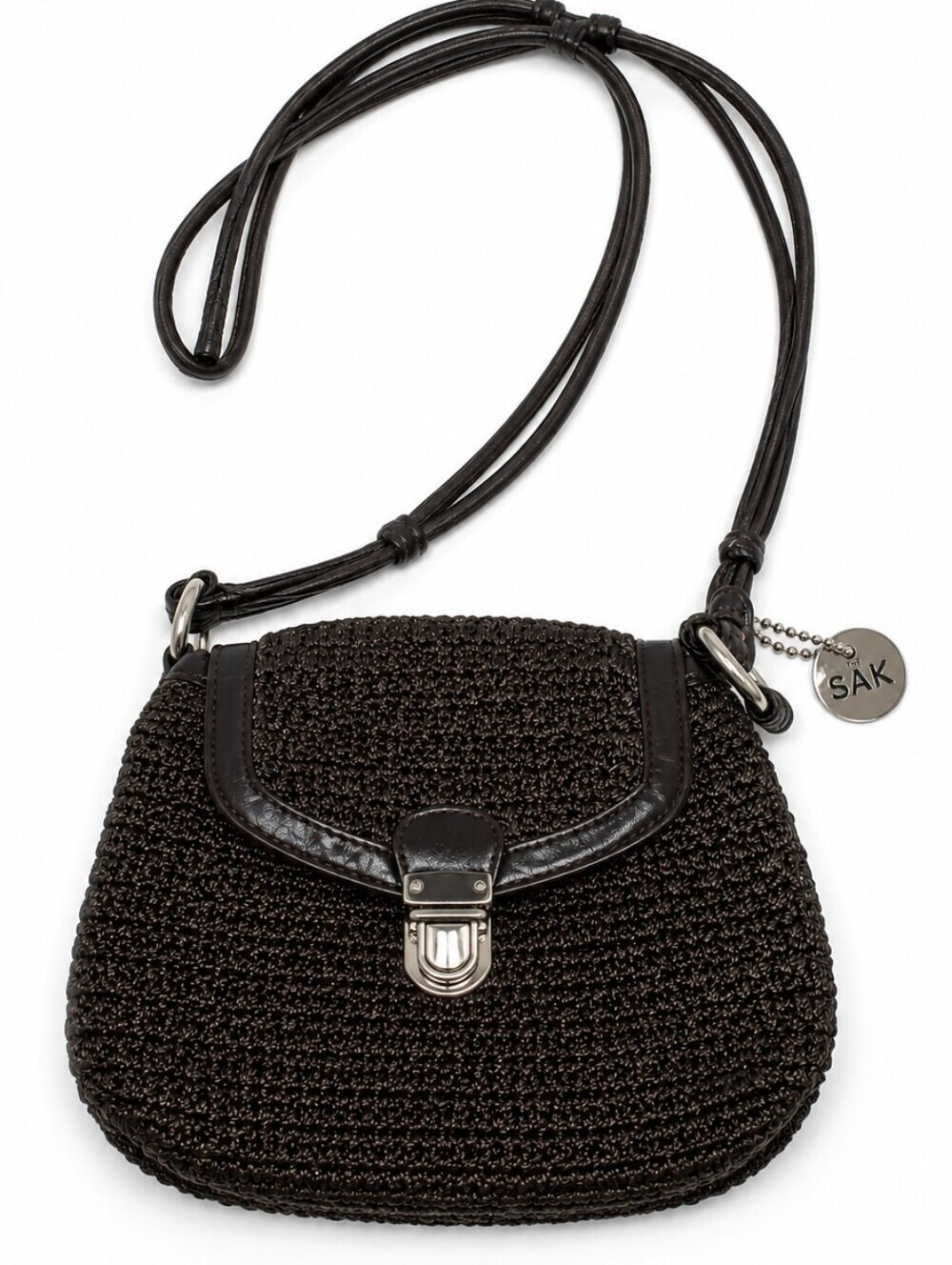 THE SAC Crochet shoulder bag with sequin embellishment. Lke New.